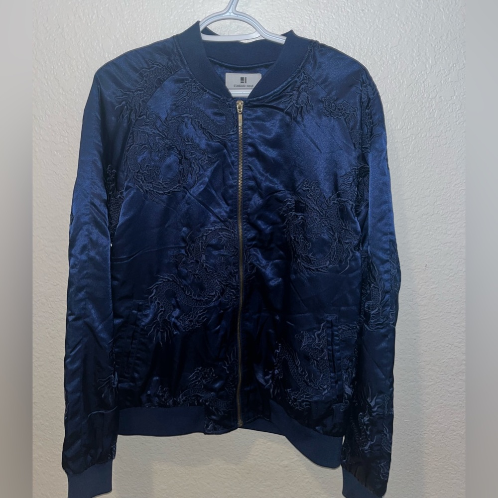 Blue Bomber Design Jacket Size M